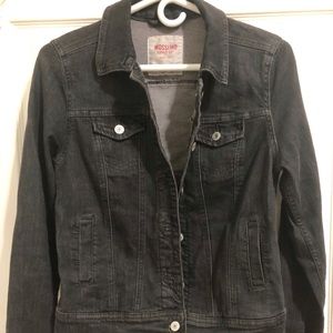Black stretch denim jacket